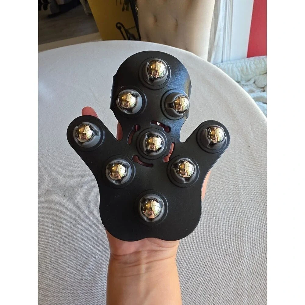 Portable Massage Glove Mitt Silicon Palm Shaped Stress Relax Massager with 360 R